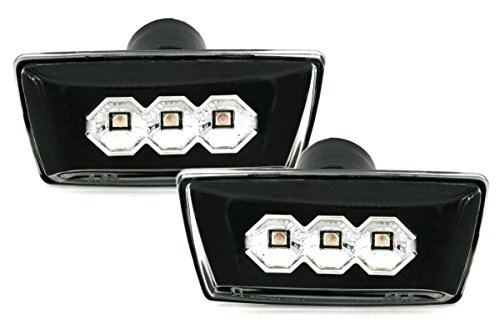 Eagle Eyes Juego de intermitentes laterales LED en cristal transparente negro para Opel Astra H
