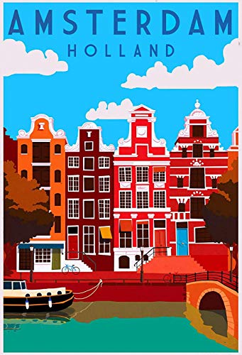 FS Amsterdam Holland - Cartel de chapa curvada (20 x 30 cm)