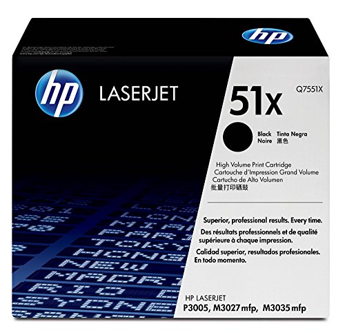 HP 51X - Cartucho de tóner Original Laserjet de Alta Capacidad para HP Laserjet Series P3005, M3027mfp y M3035mfp, Color Negro