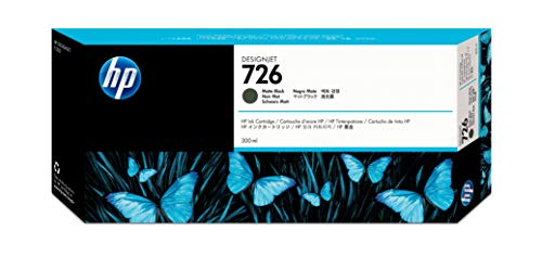 HP 726 - Cartucho de Tinta para impresoras (Negro, 300 ml, Negro Mate, 20-80%, 15-35 °C, 15-35 °C)