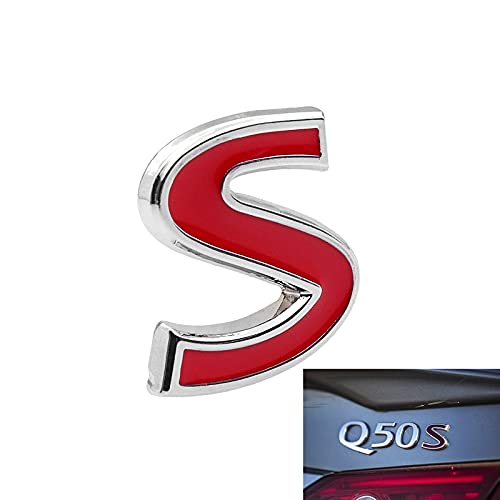 HTTY 1 pegatina de coche con logotipo rojo S en 3D para Infiniti Q50 Q50S Q50L G37 G25 QX70 FX35 FX37 (color: 1)