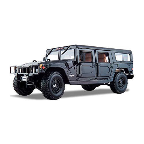 HXGL-Modelo de coche Compatible con Hummer H1-o-Terreno Aleación Modelo De Coche De Regalo De Cumpleaños Negro Coleccionables (Color : Negro)