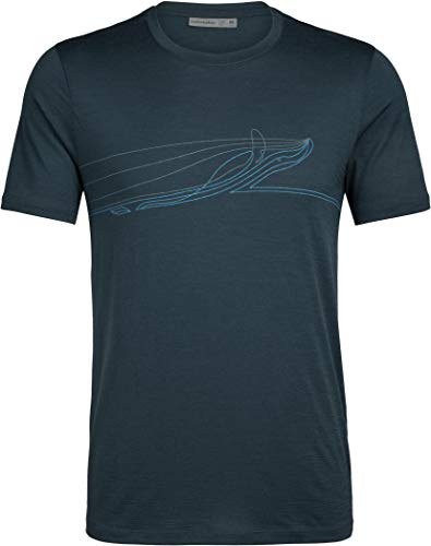 Icebreaker Camiseta de Manga Corta Modelo Mens Tech Lite SS Crewe Single Line Whale Marca