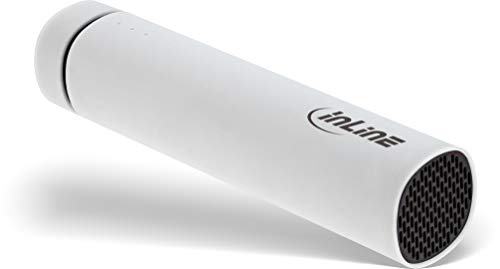 InLine 01472 W USB Sonido Banco Power Bank 2200 mAh con Altavoz y indicador LED Color Blanco