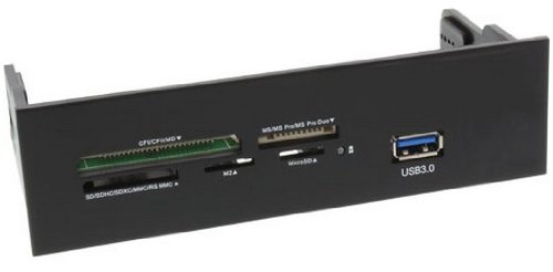 InLine 33394M - Panel Frontal para Reproductor de DVD de 5,25", Lector de Tarjetas, USB 3.0