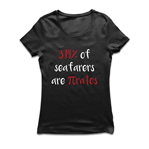 lepni.me Camiseta Mujer 3.14% de los Marineros Son Pi-Rates Matemáticas Cuota de Humor (XX-Large Negro Multicolor)