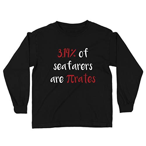 lepni.me Camiseta para Niño/Niña 3.14% de los Marineros Son Pi-Rates Matemáticas Cuota de Humor (12-13 Years Negro Multicolor)