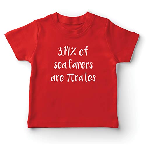 lepni.me Camiseta para Niño/Niña 3.14% de los Marineros Son Pi-Rates Matemáticas Cuota de Humor (3-4 Years Rojo Multicolor)