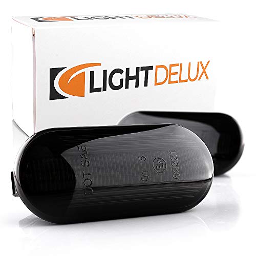 LIGHTDELUX Repuesto para 2 luces intermitentes LED laterales, función dinámica, tiras de carrera con homologación Black Vision V-170634LG
