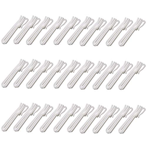 LumenTY 30 piezas de plástico clip ajustable plisado gancho blanco para cortinas, cortinas y cortinas de ducha.