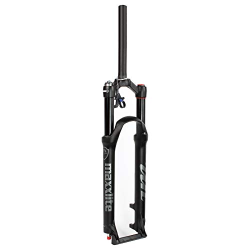 LvTu 26/27,5/29 Pulgadas Bicicleta Suspensión Aire Horquilla MTB, Derecho 1-1/8 Ultraligero Aleación 9mm QR Freno de Disco Horquilla Bicicleta Negro (Color : Remote Lockout, Size : 29 Inch)