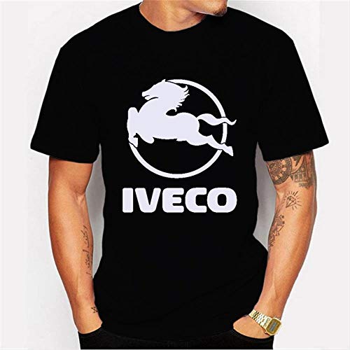 Minicocock 2020 - Camiseta de manga corta para hombre, diseño de estampado de la personalidad impresa de IVECO, color negro, negro, Small