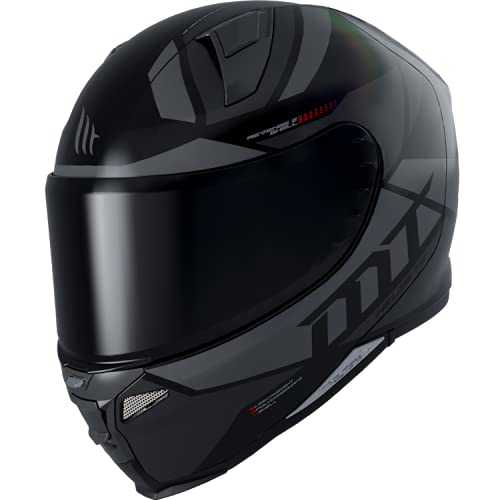 MT Helmets Revenge 2 Scalpel Negro Gris Mate - Casco Integral de Moto (L)