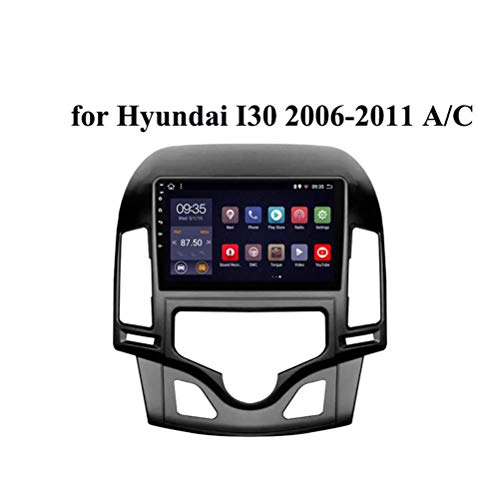para Hyundai i30 2006-2011 A/C Android Car Stereo Radio Double DIN Sat Nav Navegación GPS Pantalla táctil de 9 Pulgadas Reproductor Multimedia Receptor de Video con 4G DSP Carplay