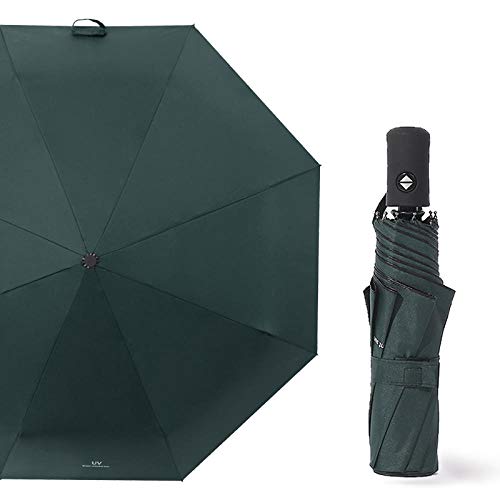 Paraguas plegable automático creativo, sombrilla de vinilo de 8 huesos, sombrilla publicitaria, paraguas de lata, vinilo automático de 8 K, verde oscuro