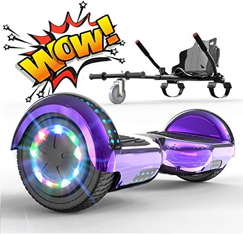 RCB Hoverboard Patinete Eléctrico Self Balancing Scooter de Auto-Equilibrio Luces LED Integradas con Hoverkart Go-Kart Bluetooth Regalo para Niños y Adultos 6.5