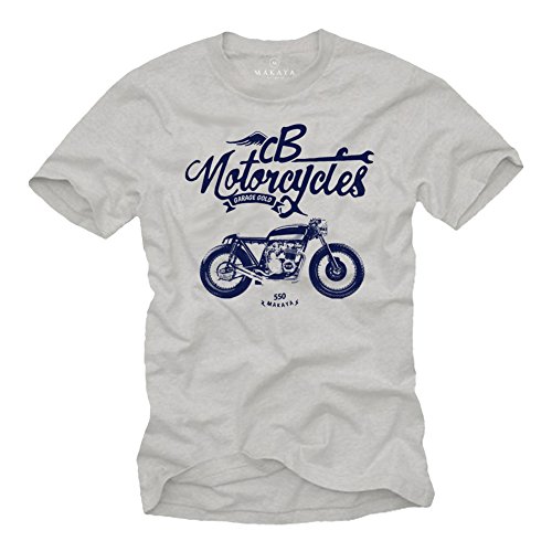 Regalos Originales - Camiseta Moto GP Hombre - Vintage Honda CB 500 Gris XL