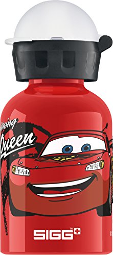 SIGG Cars Lightning McQueen Cantimplora infantil (0.3 L), botella para niños sin sustancias nocivas y con tapa hermética, cantimplora ligera de aluminio