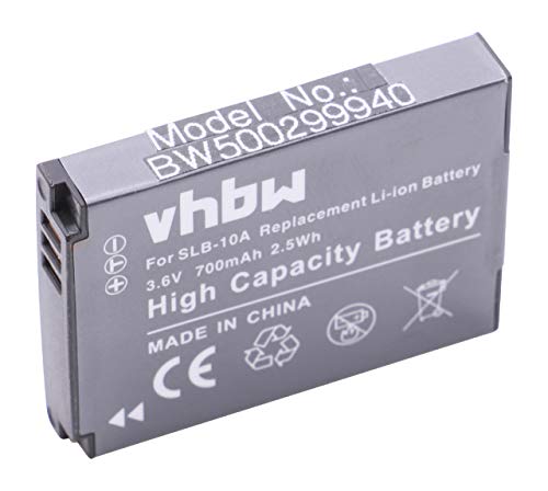 vhbw Batería Li-Ion 700mAH para cámaras HP Action CAM AC-200, AC-200W, AC-300W reemplaza AT-S60, FJ-SLB-10a