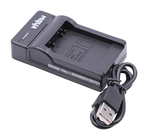 vhbw Cargador de batería USB Compatible con HP Action CAM AC-200, AC-200W, AC-300W Cámara Digital, videocámara, cámara acción - Soporte Carga