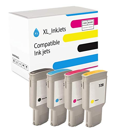 XL-Ink Compatible con HP 728 (4 x 300 ml: MBK/C/M/Y) 4 Unidades
