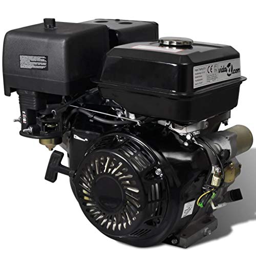 15 HP 9,6 kW Motor de gasolina con arranque eléctrico, Negro