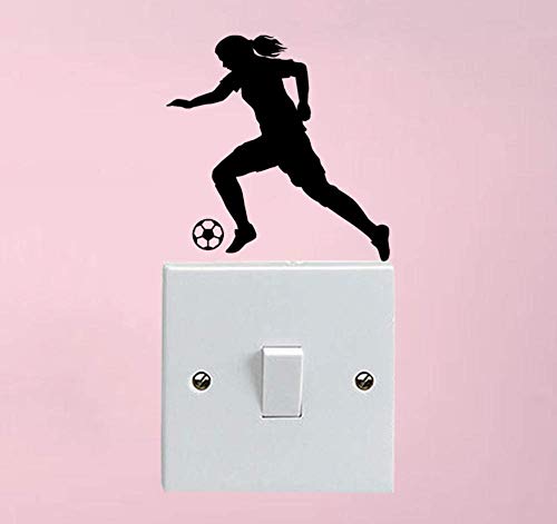 Accesorios De Jugador De Fútbol Femenino Etiqueta De La Pared Etiqueta Del Interruptor De Luz 2Pcs