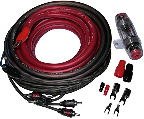 AERZETIX: Juego de Cables cableado para Montaje de Amplificador Auto alimentacion Potencia 10mm2 su RCA Fusible C12092