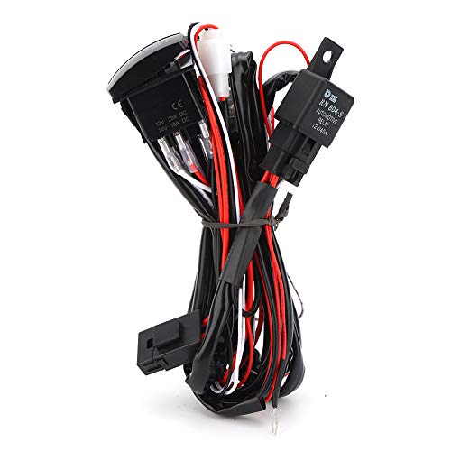 Arnés de cables con interruptor, kit de arnés de cableado universal con lámpara de trabajo LED para barra de luz antiniebla de coches de 12/24 V