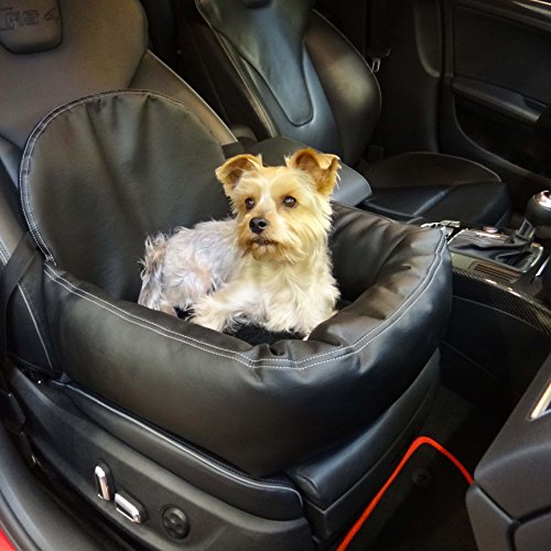 Asiento de coche de aspecto de piel para perro, gato o mascota, incluye correa y fijación de asiento, recomendado para Kia Sephia tricuerpo