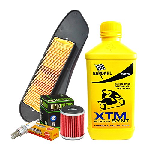 Bardahl XTM 10W40 - Kit de revisión de aceite y aire para bujías Yamaha X-City/X-Max 125