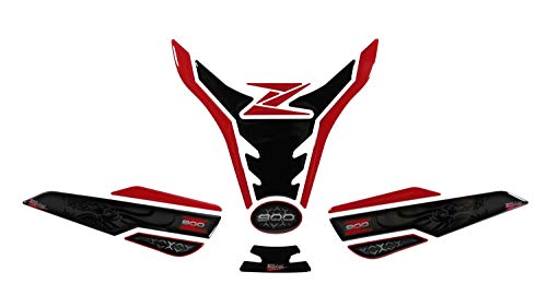 BIKE-label 850033-VA - Juego de protectores para depósito de moto (compatible con Kawasaki Z900), diseño de dragón, color rojo y negro