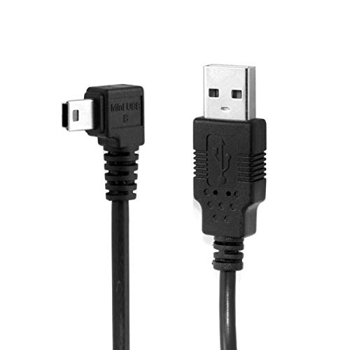 CY - Cable de Datos USB 2.0 Macho a USB 2.0 (5 m, 1,8 m, 0,5 m, ángulo hacia la Izquierda), Color Negro 3.0M - Left Angled 3,0 m, ángulo Izquierdo.