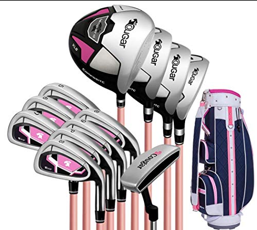 FORIDE Juego completo de palos de golf para diestros con palos de golf y bolsa de soporte para mujeres y principiantes (bolsa estándar de 12 ejes de carbono)