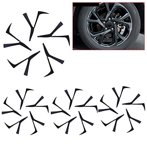 HUANGRONG Automóviles Tapacubos Cubierta 1 Set Wheel Hub Pegatina de neumáticos Pegatina de calcomanía Cubierta de Fibra de Carbono Vinyl Fit para Toyota C-HR CHR 2018 2019 2020 2021
