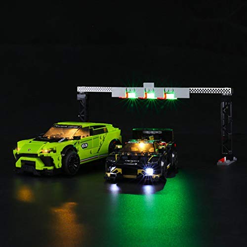 iCUANUTY Kit de Iluminación LED para Lego 76899, Kit de Luces Compatible con Lego Speed Champions - Lamborghini Urus ST-X & Lamborghini Huracán Super Trofeo EVO (No Incluye Modelo Lego)