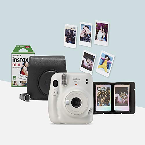 Instax Mini 11 - Kit de cámara instantánea con funda, Blanco