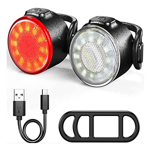 Juego de luces LED para bicicleta, recargable por USB, 6 opciones de modo de luz, seguridad y montaje fácil, luces LED Cree para bicicleta de montaña y carretera