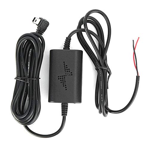 KIMISS Dash CAM Hardwire Kit 12V/24V a 5V 2.5A Mini línea Reductora USB en ángulo Izquierdo para administración de estacionamiento