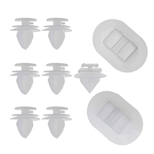Kit de clips de fijación para faldón lateral de coche con cierre de plástico para paneles de ajuste automático 1610186180, color blanco, 9 unidades