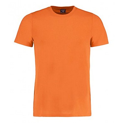 KUSTOM KIT - Camiseta Tallaje Moda 60 Modelo Superwash Hombre Caballero (XL) (Naranja Fuerte Jaspeado)