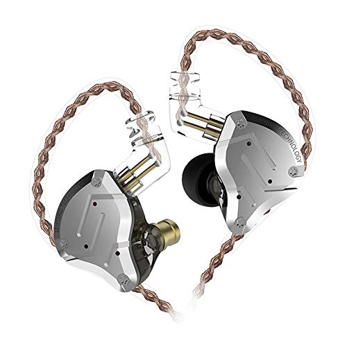 KZ ZS10 Pro Audifonos Auriculares In Ear híbridos 1 dinámicos y 4 equilibrados 1DD 4BA Auriculares Balanceados con Cable de 2 Pines para Músico(Negro no Mic)