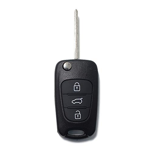 LAGE Repuesto de llave con hoja para mando a distancia de 3 botones Hyundai y Kia Negro Kia Cee'd K2 K5 Lotze Magentis Optima Piccanto Rio Sportage Venga e Hyundai L20 L30 LX 20 Lx35 Verna