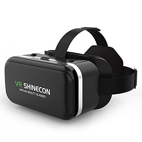 meetdas 3D VR Gafas de Realidad Virtual, 2K Gafas VR Glasses Visión Panorámico 360 Grado Película 3D Juego Immersivo para Móviles 4.7-6.6 Pulgada, pupila y Distancia de Objetos Ajustables