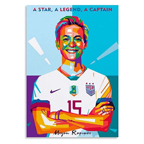 Megan Rapinoe, jugador de fútbol profesional femenino, retrato, póster, impresión en lienzo, pintura, arte de pared para sala de estar, dormitorio, decoración-50x70cm sin marco