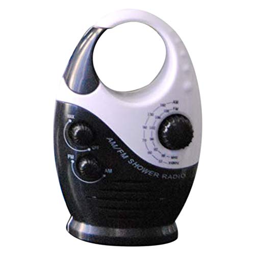 Mini radio de ducha, AM FM, altavoz impermeable para usar en el baño, con un asa superior, para escuchar música, ideal para colgar, con botones, portátil, volumen ajustable, multicolor