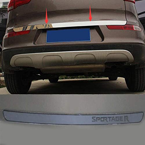 Moldura del portón trasero del maletero para KIA Sportage R 2011-2015, acero inoxidable de Molduras decorativas para coche, adhesivo 3M, fácil instalación, plateado