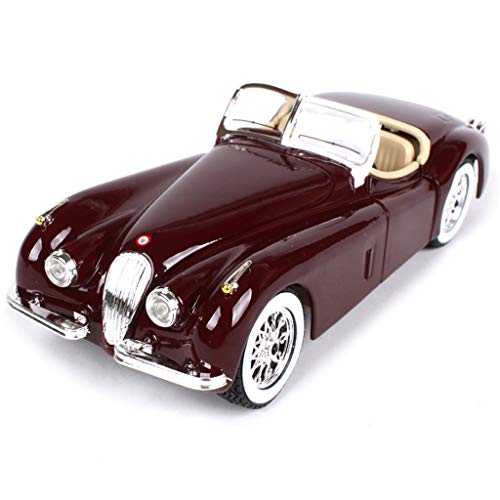 Qivor Modelo Fundido a Troquel del Coche 1/24 Jaguar XK120 Vintage Classic Car Alloy Car Model, Mini Toy Car, Wine Red