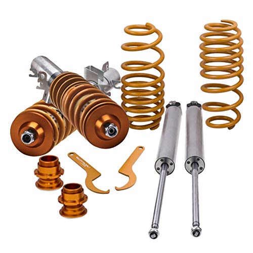 RKRLJX Amortiguador de Coche Muelle La Reducción De Suspensión Kit De Suspension Cuerpo Roscado Choque del Puntal fit For Audi A4 8E B6 B7 B6 (8E) 2000-2008 Delantera + Trasera Kit De Muelles