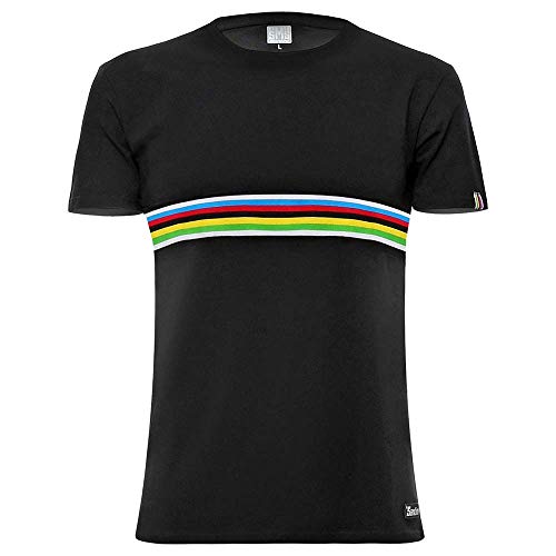 Santini Replica UCI iRide Hombres Camiseta - Negro Negro Negro Talla:2 X-Grande